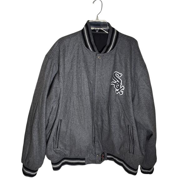 Rare Vintage Chicago White Sox MLB Reversible Varsity Jacket JH Design Size 4XL - Picture 2 of 8